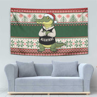 Funny Christmas Alligator Santa Tapestry Knitted Pattern - Wonder Print Shop