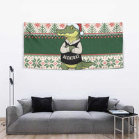 Funny Christmas Alligator Santa Tapestry Knitted Pattern - Wonder Print Shop