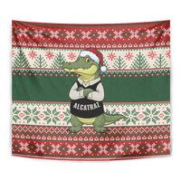 Funny Christmas Alligator Santa Tapestry Knitted Pattern - Wonder Print Shop