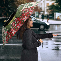 Funny Christmas Alligator Santa Umbrella Knitted Pattern - Wonder Print Shop