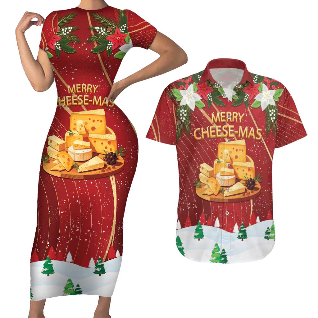 Merry Cheesemas Couples Matching Short Sleeve Bodycon Dress and Hawaiian Shirt Switzerland Frohe Weihnachten LT9 - Wonder Print Shop