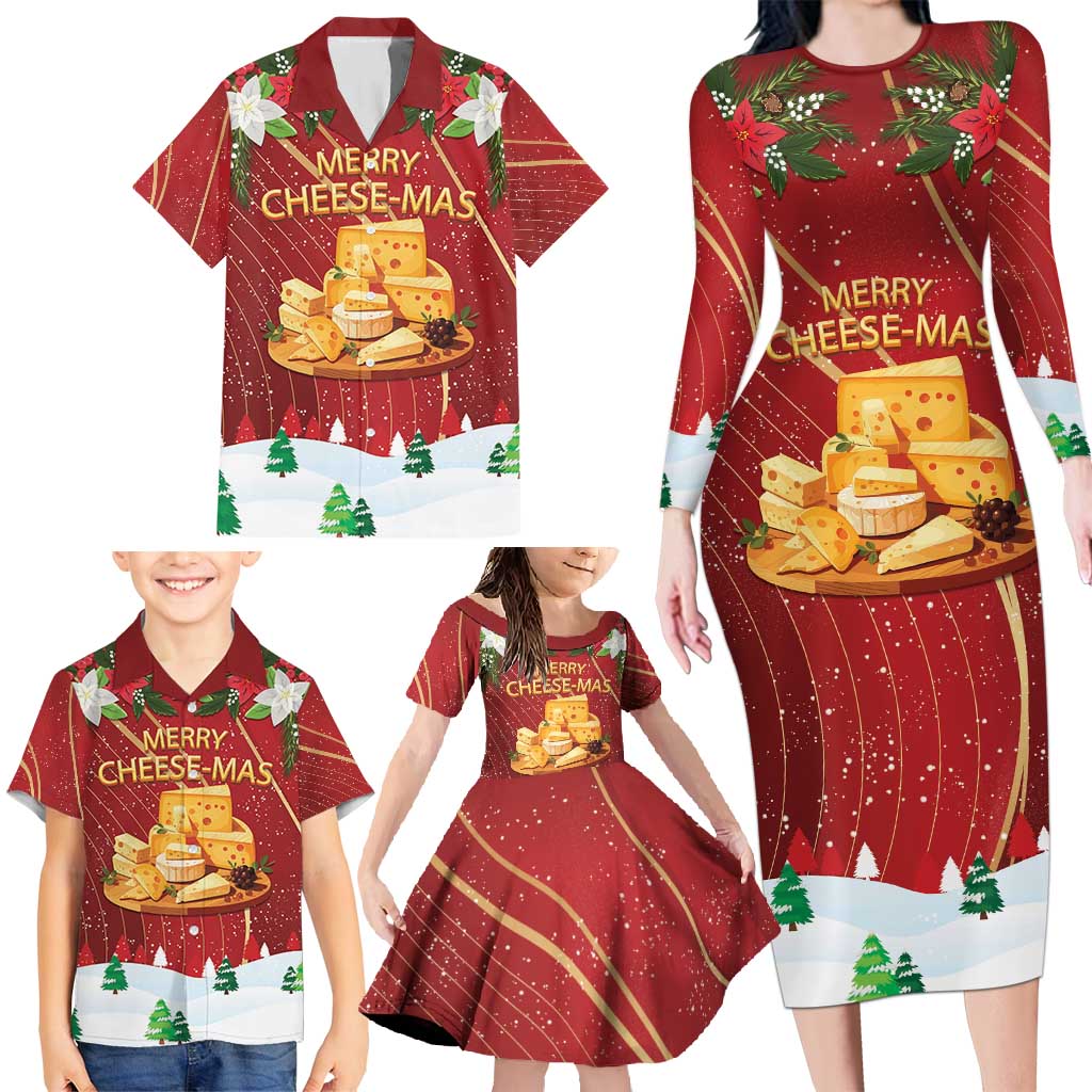 Merry Cheesemas Family Matching Long Sleeve Bodycon Dress and Hawaiian Shirt Switzerland Frohe Weihnachten LT9 - Wonder Print Shop