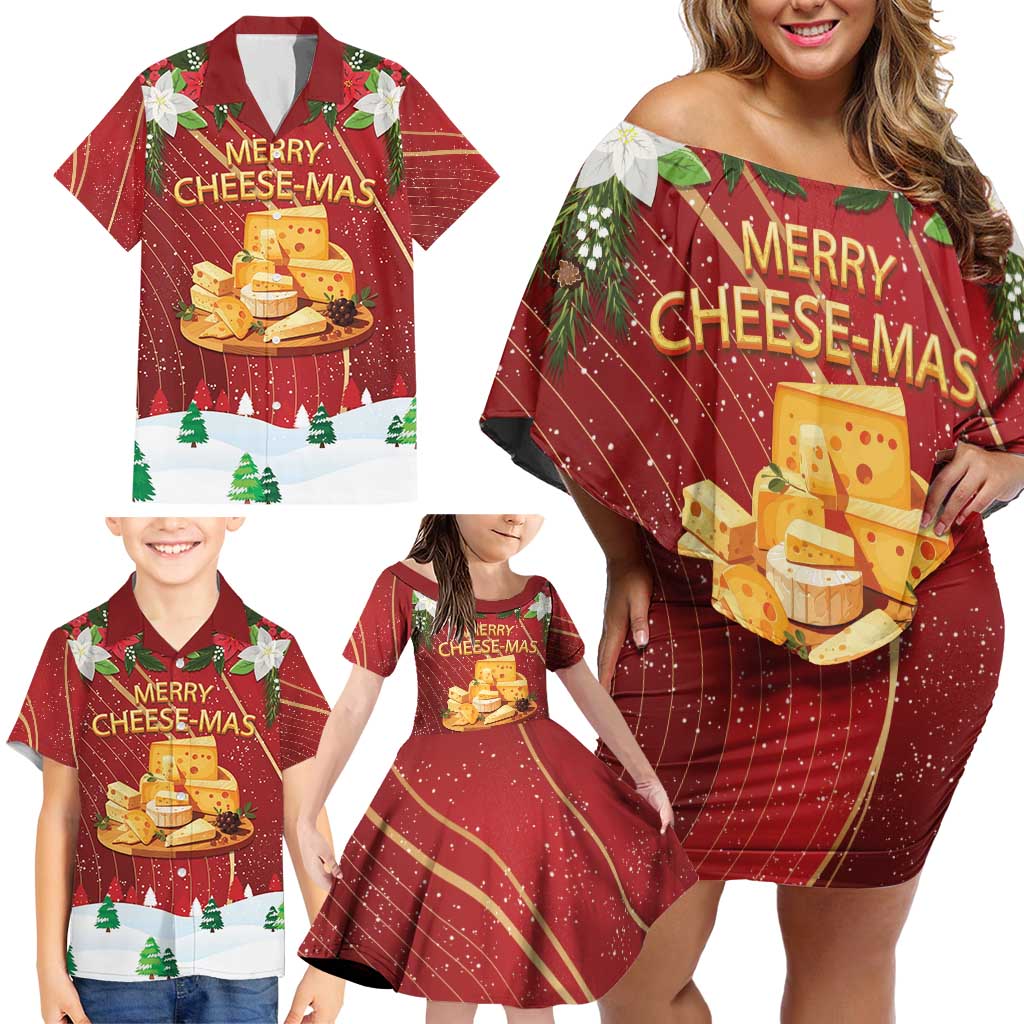 Merry Cheesemas Family Matching Off Shoulder Short Dress and Hawaiian Shirt Switzerland Frohe Weihnachten LT9 - Wonder Print Shop