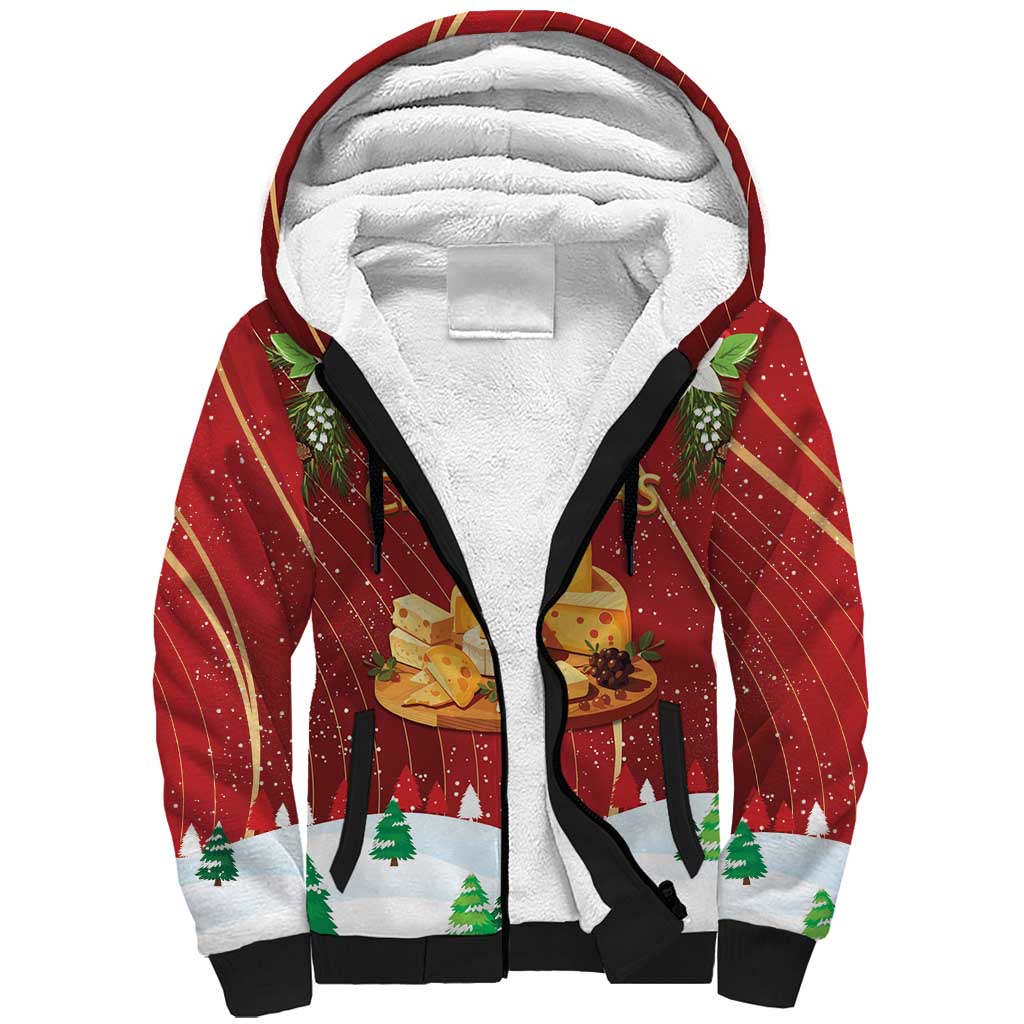 Merry Cheesemas Sherpa Hoodie Switzerland Frohe Weihnachten - Wonder Print Shop