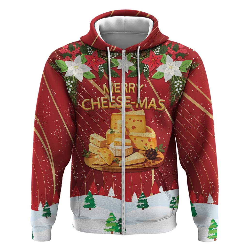 Merry Cheesemas Zip Hoodie Switzerland Frohe Weihnachten - Wonder Print Shop