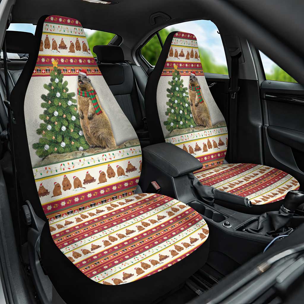 Merry Swissmas Marmot Santa Car Seat Cover Switzerland Christmas Pattern LT9 - Wonder Print Shop