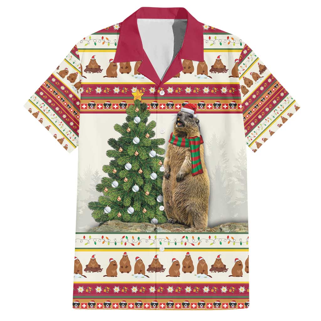 Merry Swissmas Marmot Santa Hawaiian Shirt Switzerland Christmas Pattern - Wonder Print Shop