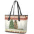 Merry Swissmas Marmot Santa Leather Tote Bag Switzerland Christmas Pattern - Wonder Print Shop