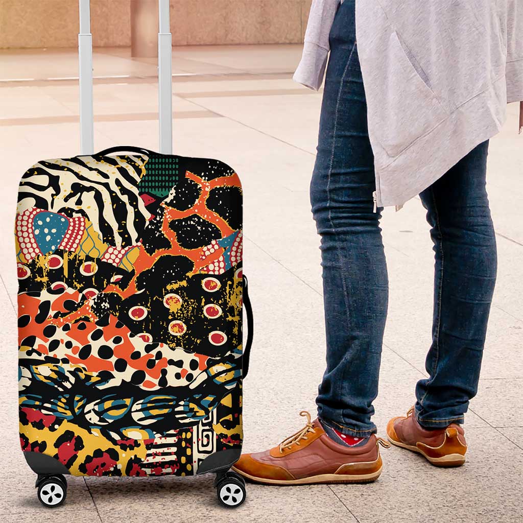 African Mixed Wild Animal Skins Luggage Cover