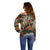 African Mixed Wild Animal Skins Off Shoulder Sweater