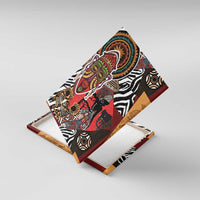 Unframed canvas wall art with tribal woman portrait, zebra stripes, and patterned circles