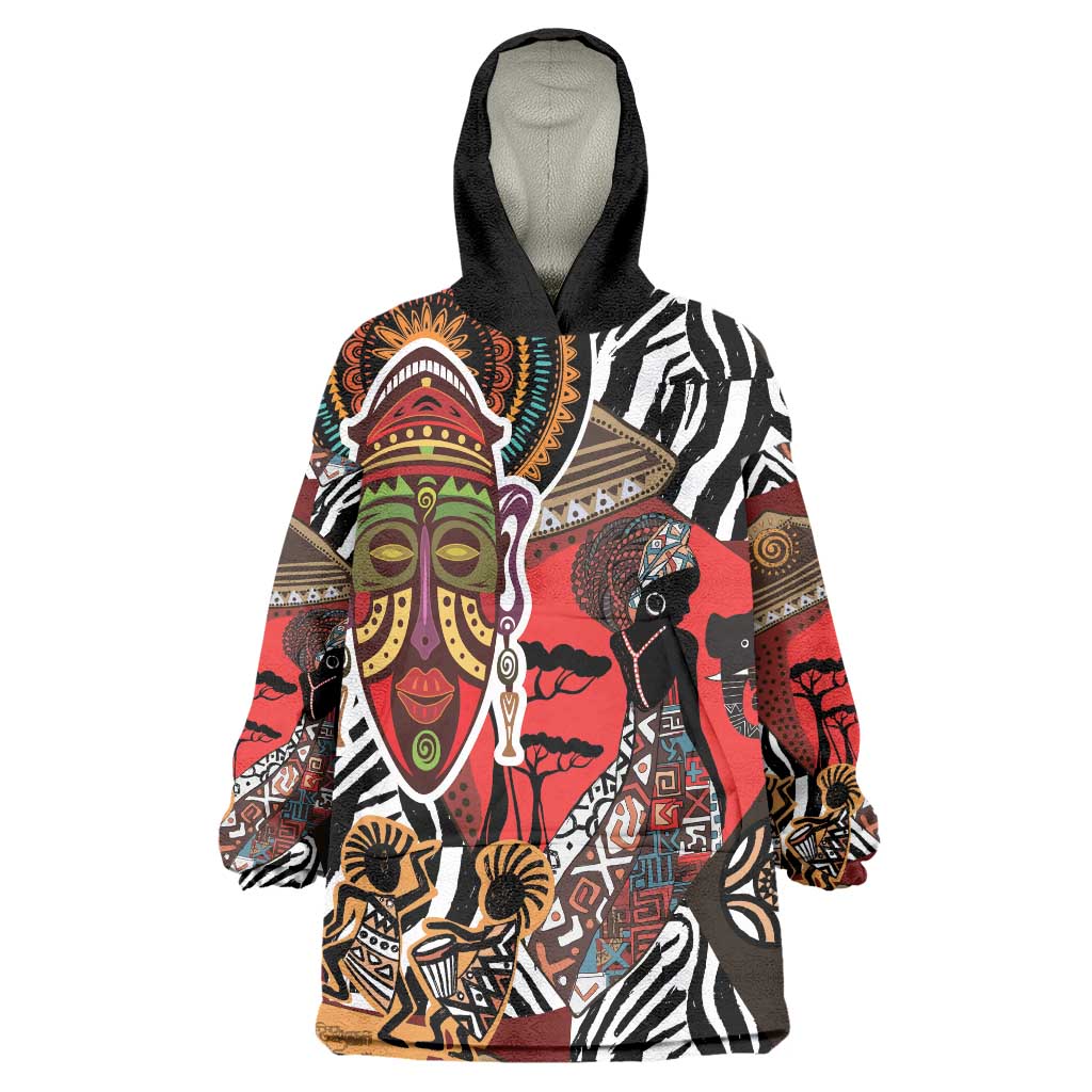 Beautiful African Women Ethnic Motifs Wearable Blanket Hoodie