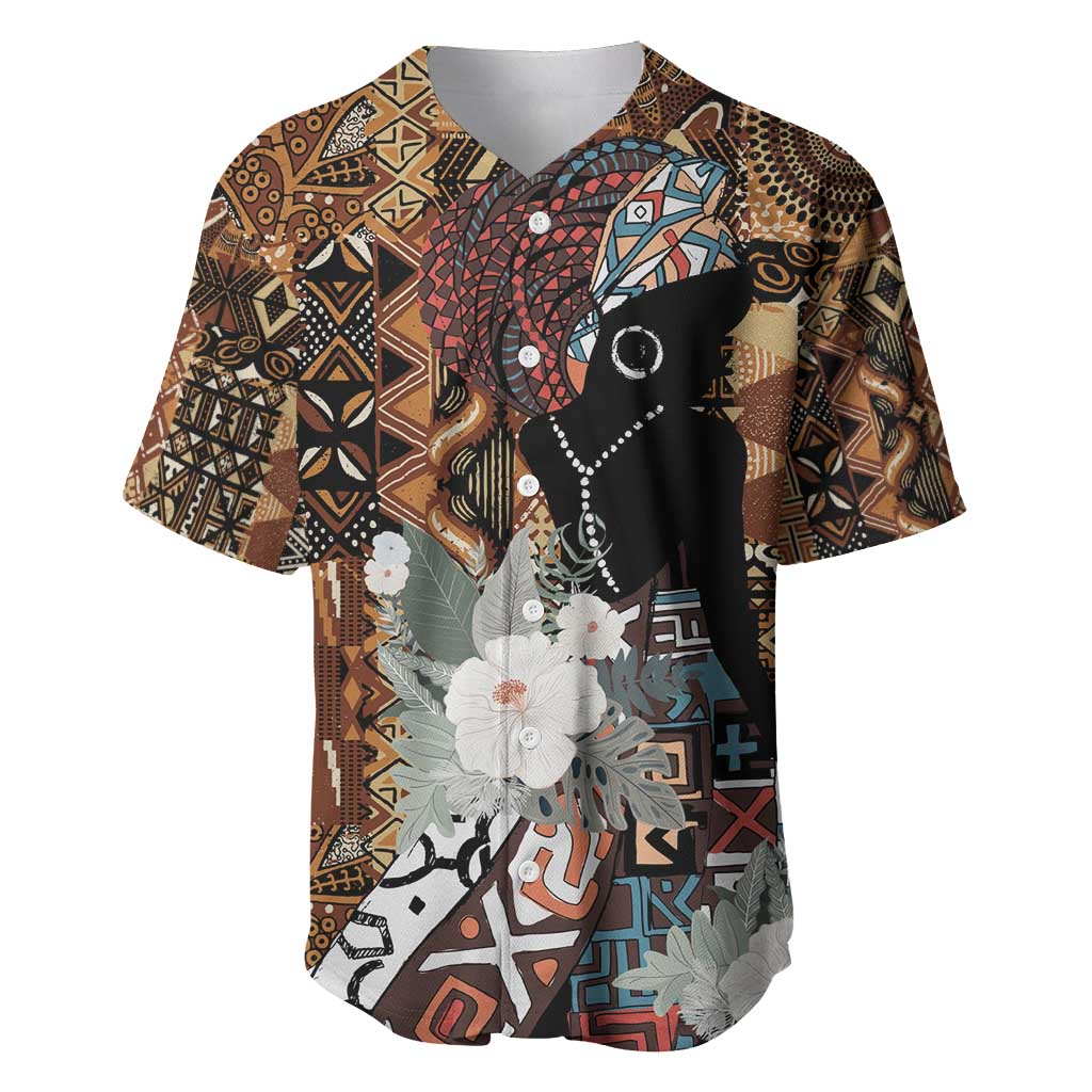 Beautiful Black Woman Baseball Jersey African Tribal Pattern LT9 - Wonder Print Shop