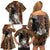 Beautiful Black Woman Family Matching Off Shoulder Short Dress and Hawaiian Shirt African Tribal Pattern LT9 - Wonder Print Shop