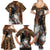 Beautiful Black Woman Family Matching Summer Maxi Dress and Hawaiian Shirt African Tribal Pattern - Wonder Print Shop