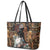 Beautiful Black Woman Leather Tote Bag African Tribal Pattern - Wonder Print Shop