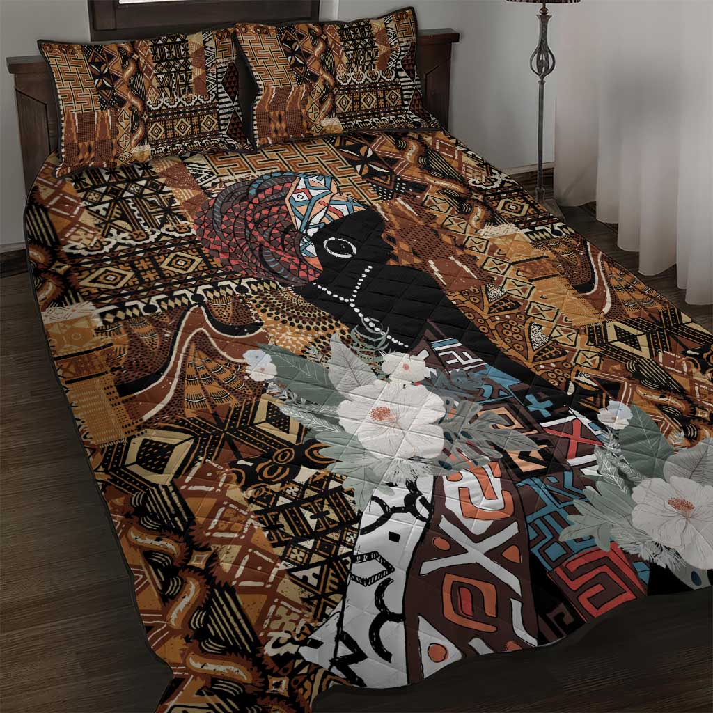 Beautiful Black Woman Quilt Bed Set African Tribal Pattern - Wonder Print Shop