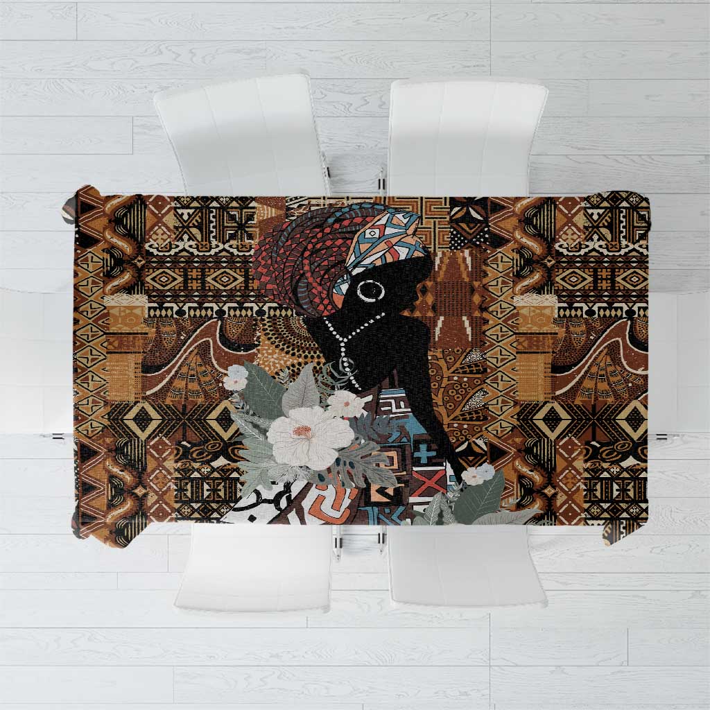 Beautiful Black Woman Tablecloth African Tribal Pattern - Wonder Print Shop