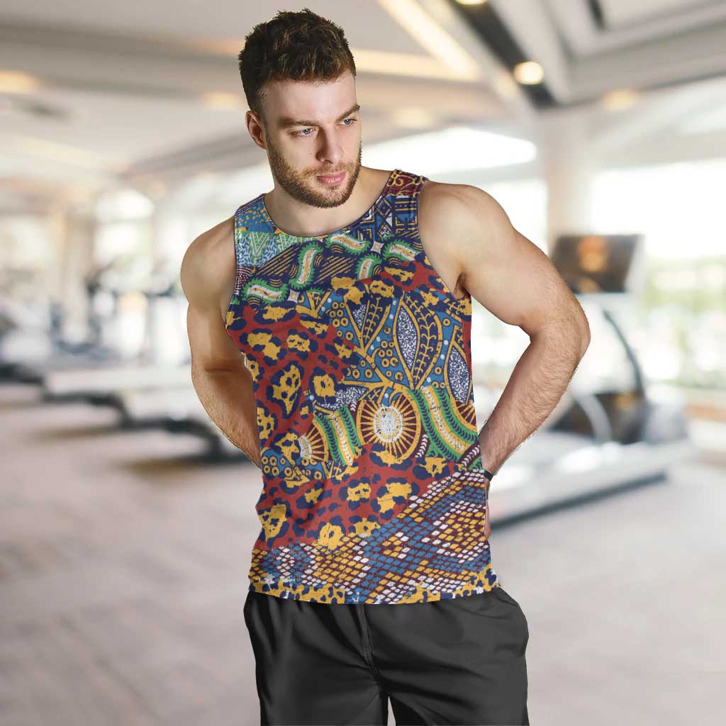 Traditional African Animal Skins Pattern Men Tank Top