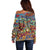 Traditional African Animal Skins Pattern Off Shoulder Sweater