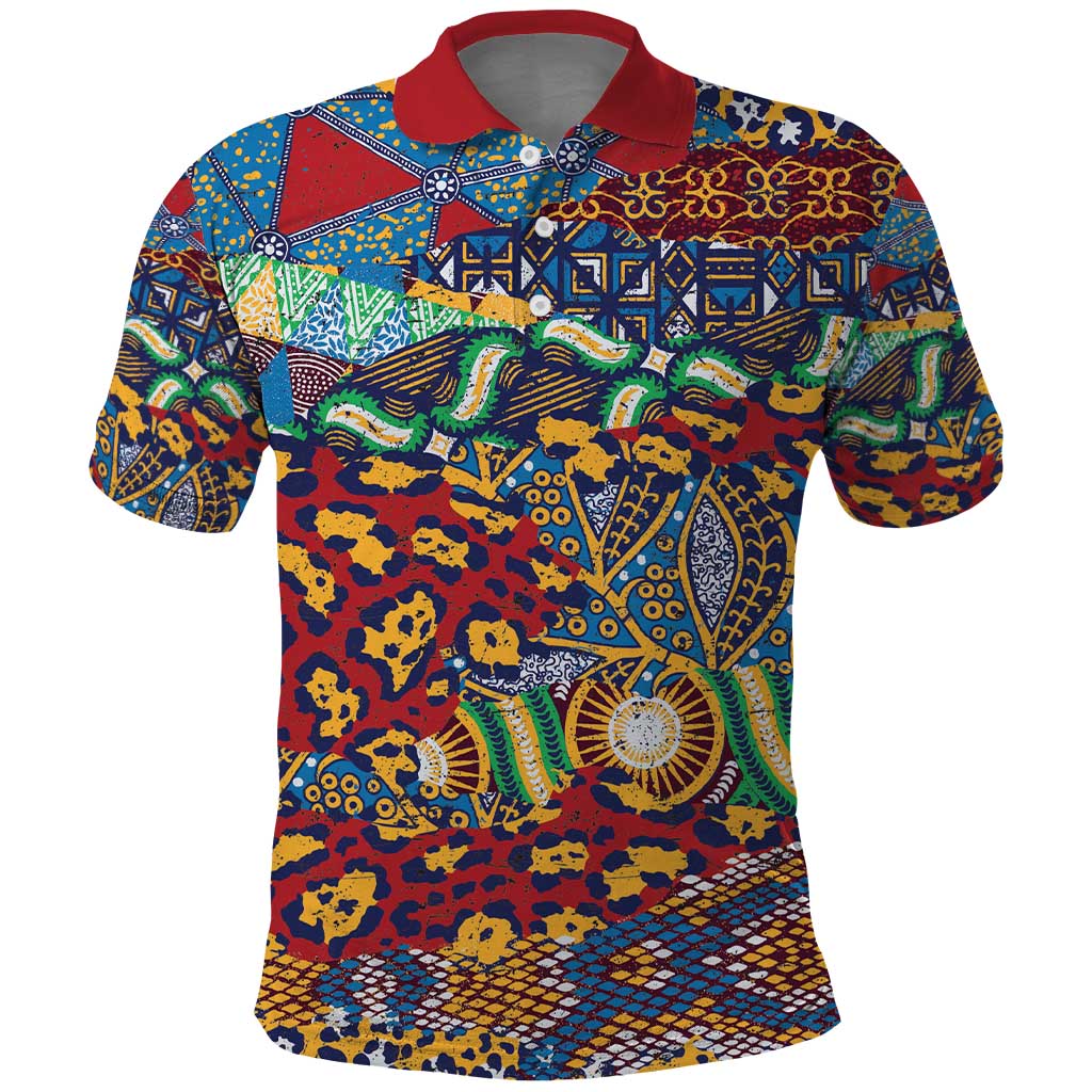 Traditional African Animal Skins Pattern Polo Shirt