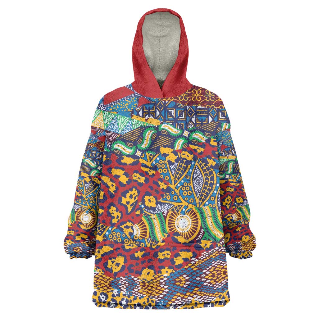 Traditional African Animal Skins Pattern Wearable Blanket Hoodie