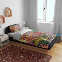 Colorful African motif duvet cover set with two matching pillowcases