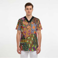 Traditional Ethnic African Vintage Motifs Scrub Top