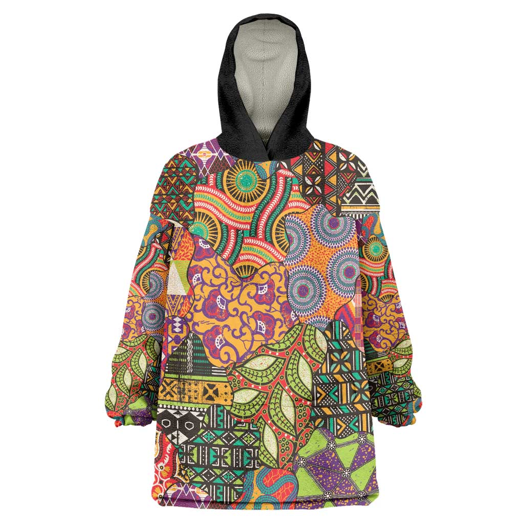 Traditional Ethnic African Vintage Motifs Wearable Blanket Hoodie