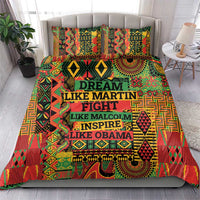 Bright multicolor bedding set with “DREAM LIKE …” text panel and matching pillowcases