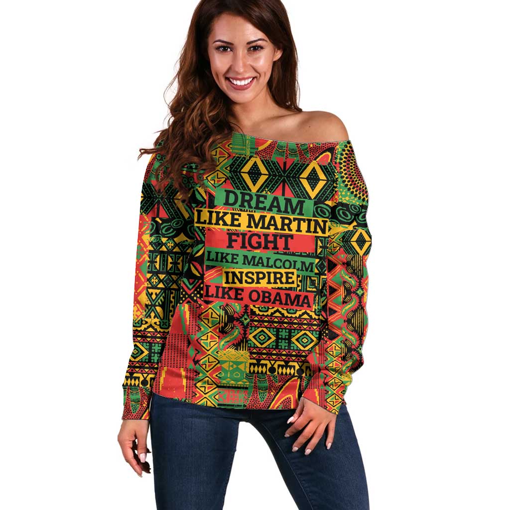 Black History Black Month Dream Like Off Shoulder Sweater