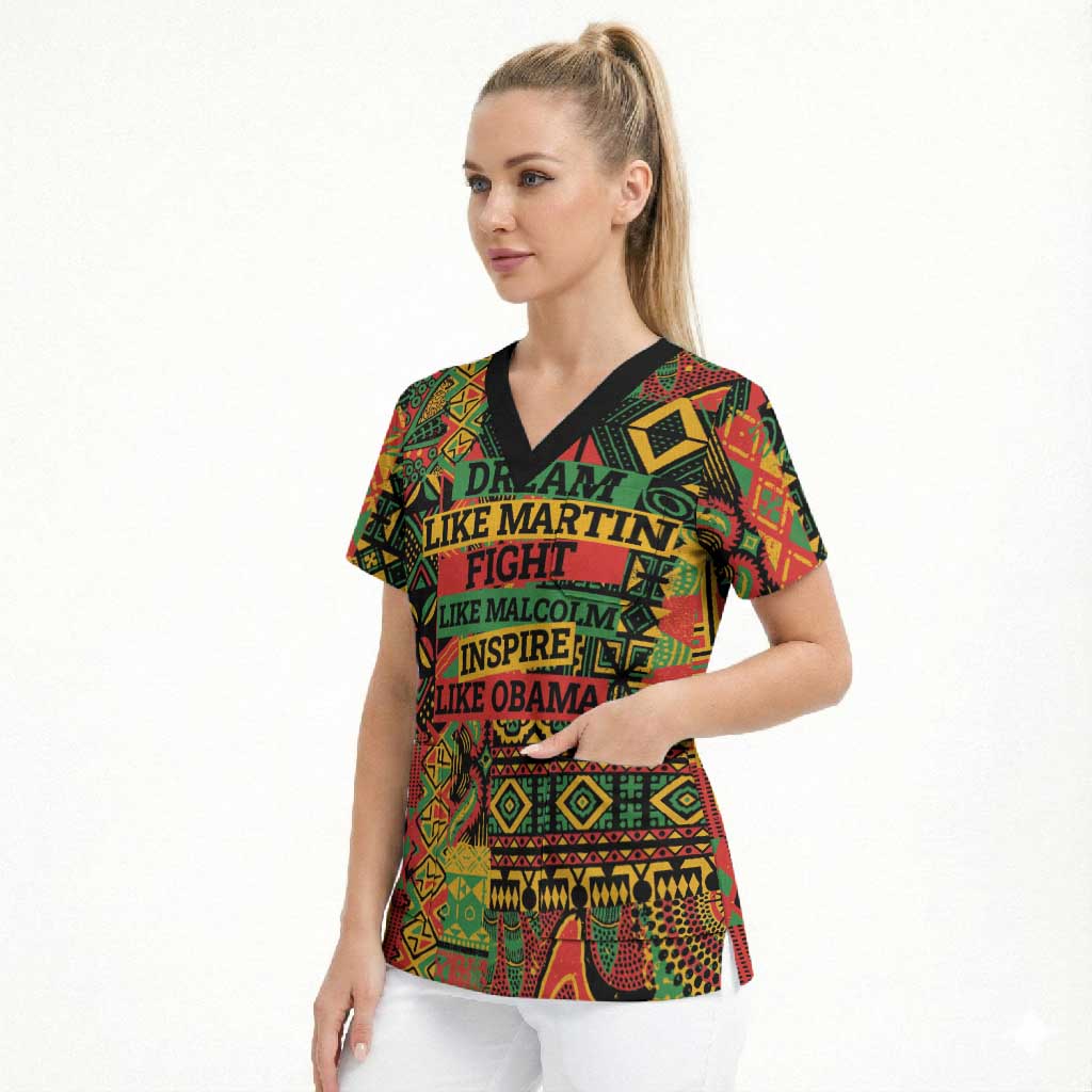Black History Black Month Dream Like Scrub Top