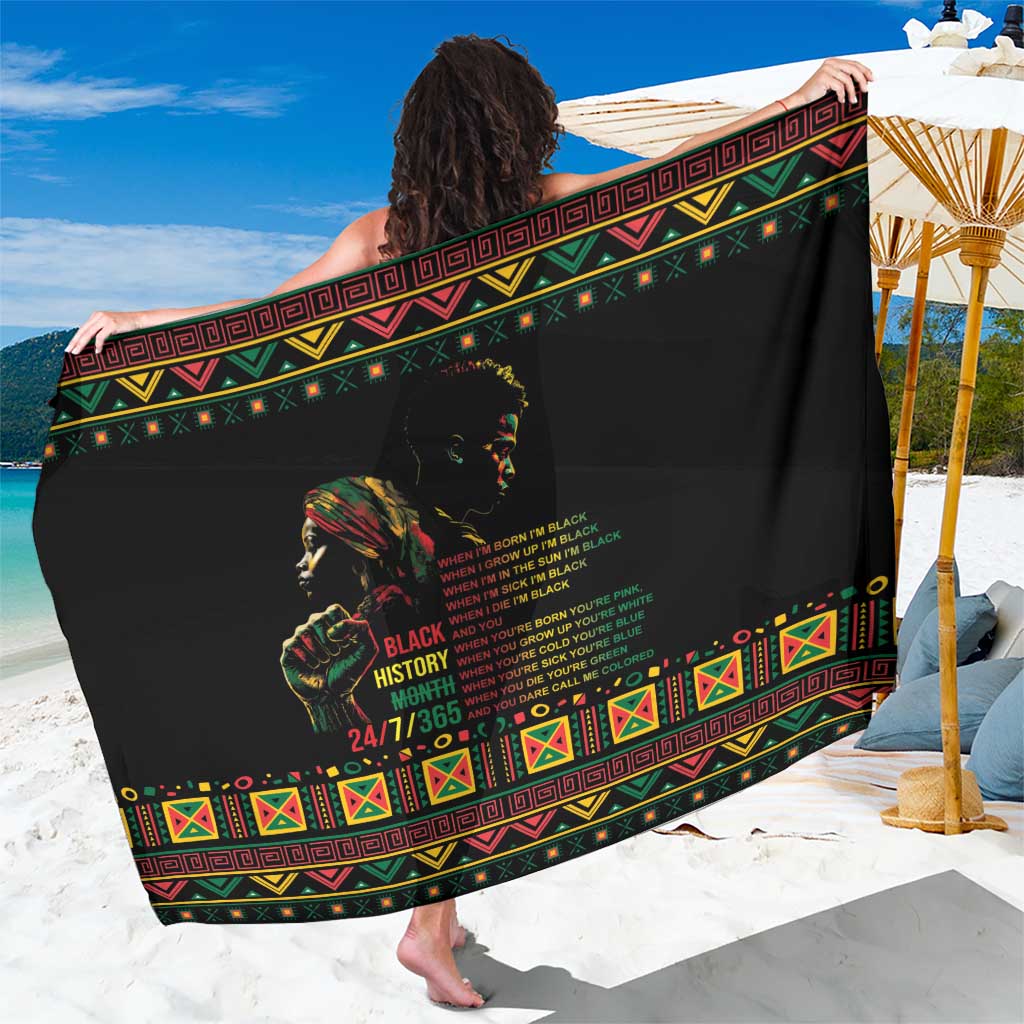 When I'm Born I'm Black Sarong Black History Black Month LT9