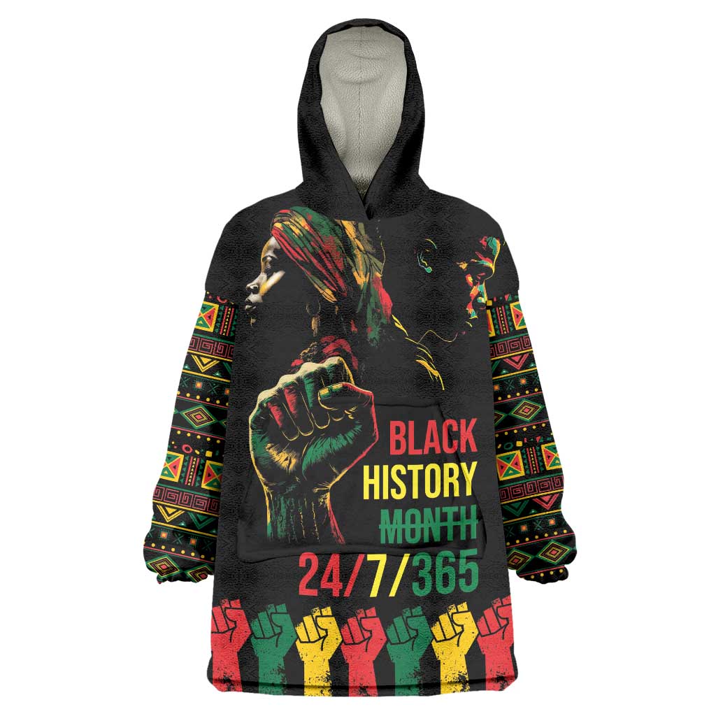 When I'm Born I'm Black Wearable Blanket Hoodie Black History Black Month LT9