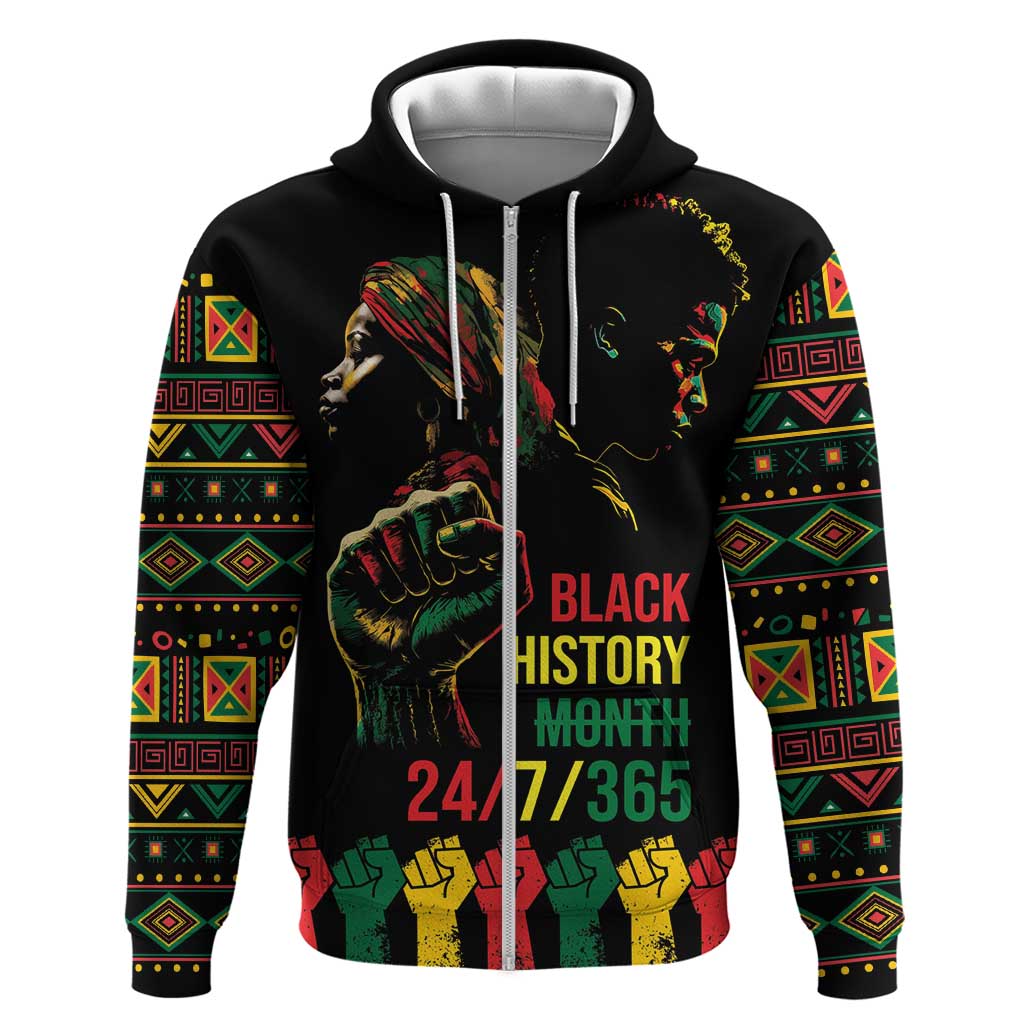 When I'm Born I'm Black Zip Hoodie Black History Black Month - Wonder Print Shop