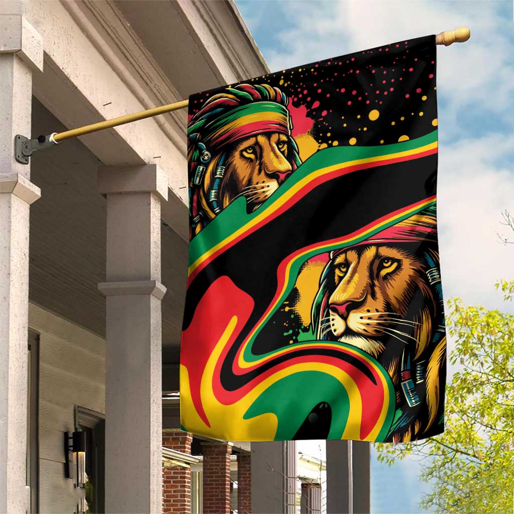 Rastafarian Lion Proud of Jamaica Garden Flag Reggae My Soul