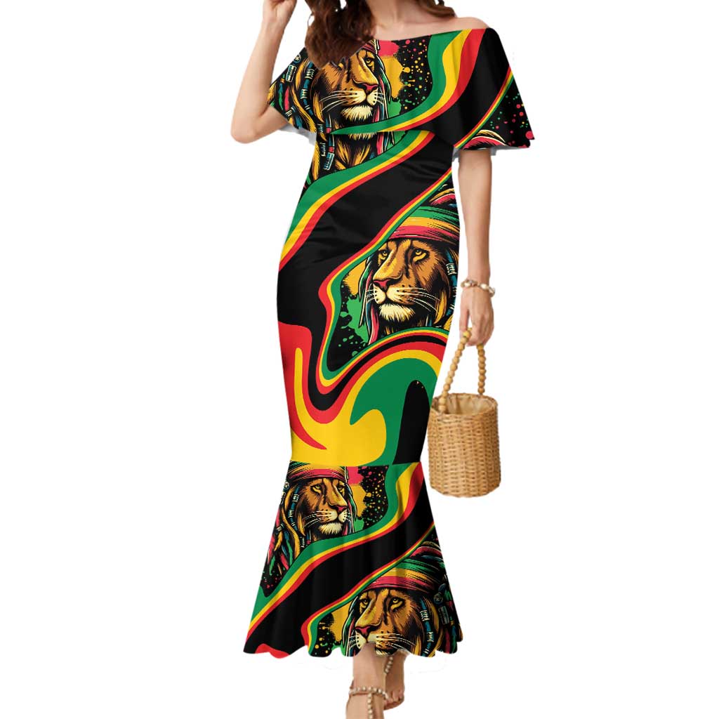 Rastafarian Lion Proud of Jamaica Mermaid Dress Reggae My Soul - Wonder Print Shop