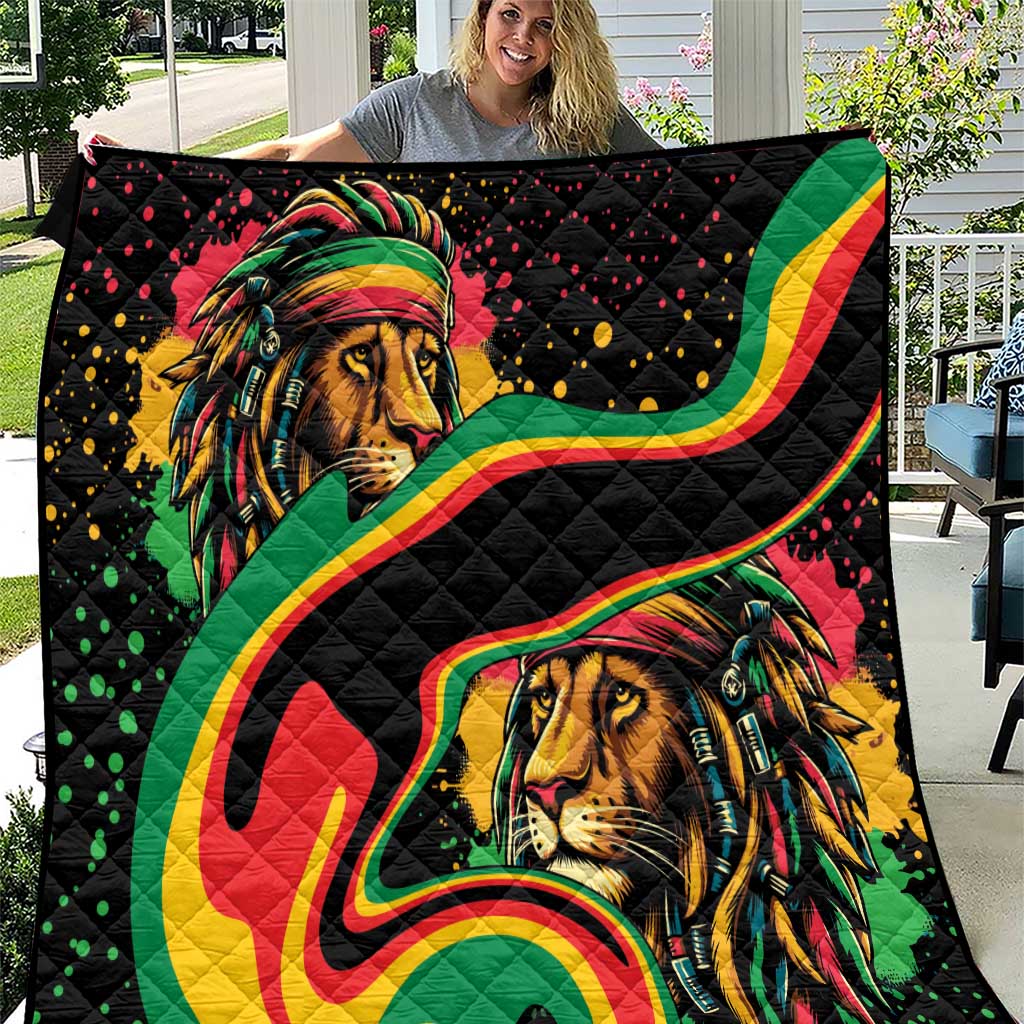 Rastafarian Lion Proud of Jamaica Quilt Reggae My Soul - Wonder Print Shop