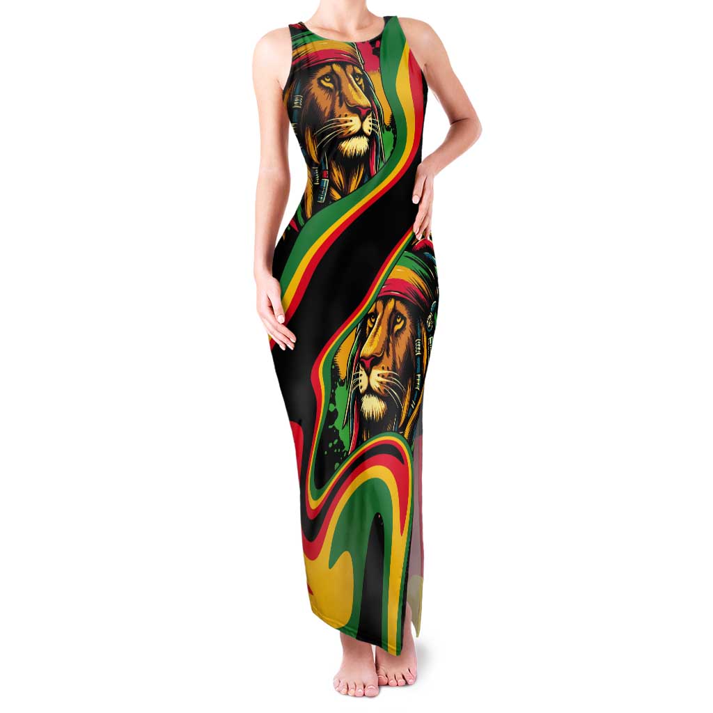 Rastafarian Lion Proud of Jamaica Tank Maxi Dress Reggae My Soul - Wonder Print Shop