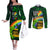 Kiss Me I'm Gay St Patricks Day Couples Matching Off The Shoulder Long Sleeve Dress and Long Sleeve Button Shirt