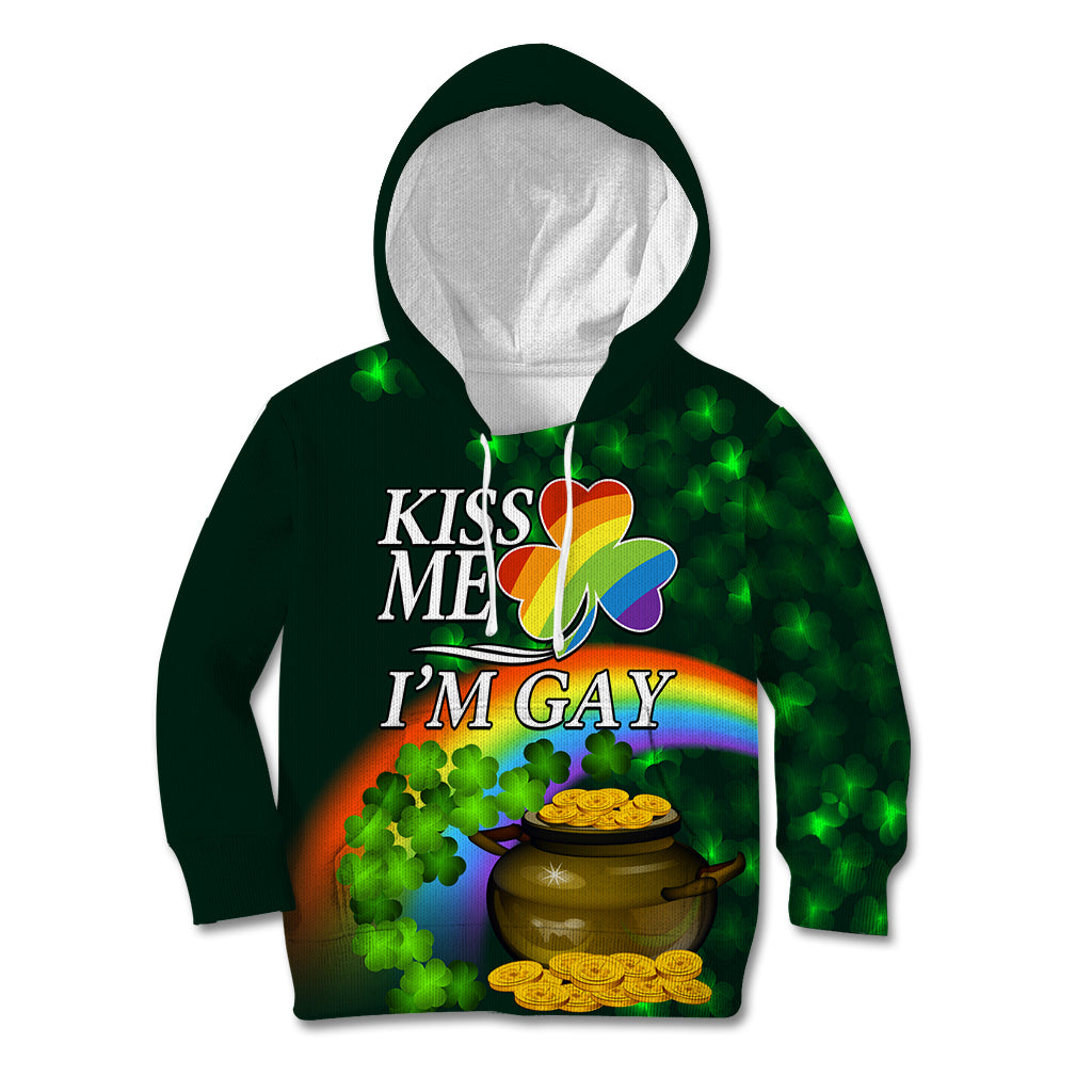 Kiss Me I'm Gay St Patricks Day Kid Hoodie - Wonder Print Shop