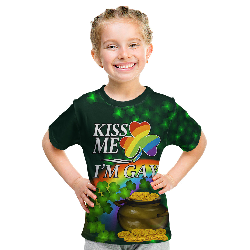 Kiss Me I'm Gay St Patricks Day Kid T Shirt - Wonder Print Shop