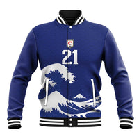 Custom Football Japan Yatagarasu Baseball Jacket Tsunami Wave Pattern