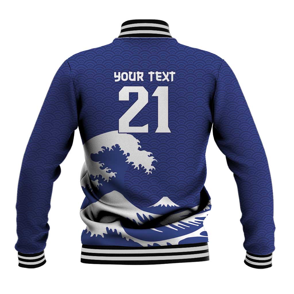 Custom Football Japan Yatagarasu Baseball Jacket Tsunami Wave Pattern