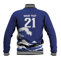 Custom Football Japan Yatagarasu Baseball Jacket Tsunami Wave Pattern