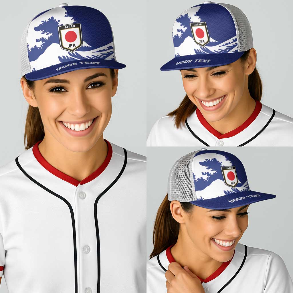 Personalized Football Japan Yatagarasu Baseball Net Cap Tsunami Wave Pattern