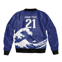 Custom Football Japan Yatagarasu Bomber Jacket Tsunami Wave Pattern