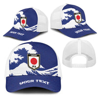 Personalized Football Japan Yatagarasu Mesh Trucker Cap Tsunami Wave Pattern