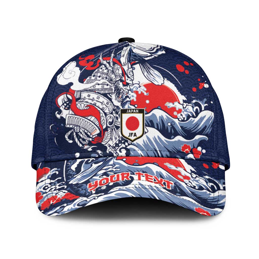 Personalized Football Japan Yatagarasu Classic Cap Blue Samurai Tsunami Wave Pattern