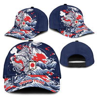 Personalized Football Japan Yatagarasu Classic Cap Blue Samurai Tsunami Wave Pattern